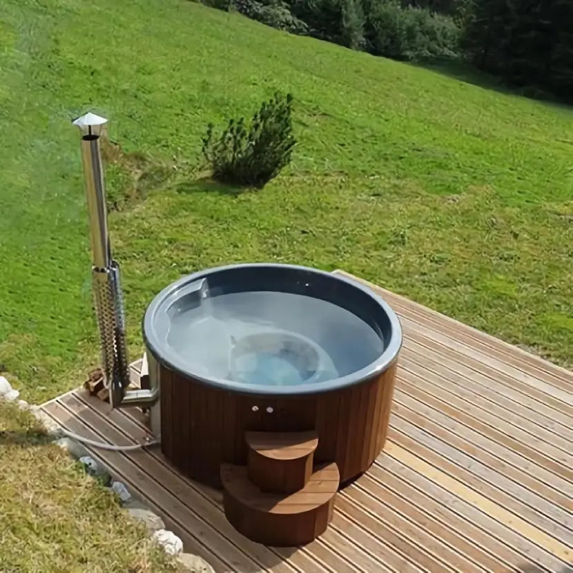 SaunaLife S4 Wood Fired Hot Tub Natural Wood Colour Fits 6 People